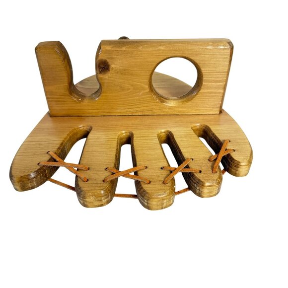 Amish Wooden Baseball Glove Rack Wall Mount Holder Mitt Boy Girl Room Decor - Picture 3 of 13